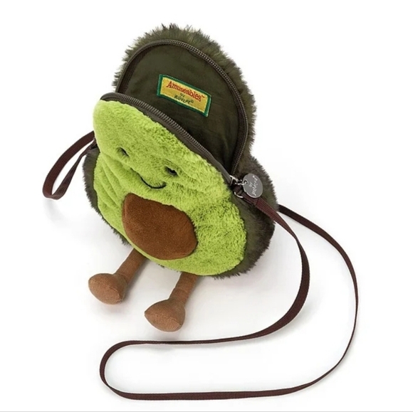 Jellycat Amuseable Avocado Bag 11x6" Crossbody Soft & Plush NWT - Picture 2 of 7